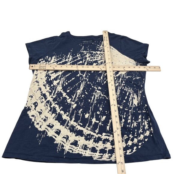 Coldwater Creek Women's 1X Blue Graphic T-Shirt 100% Cotton Short Sleeves - Picture 4 of 5